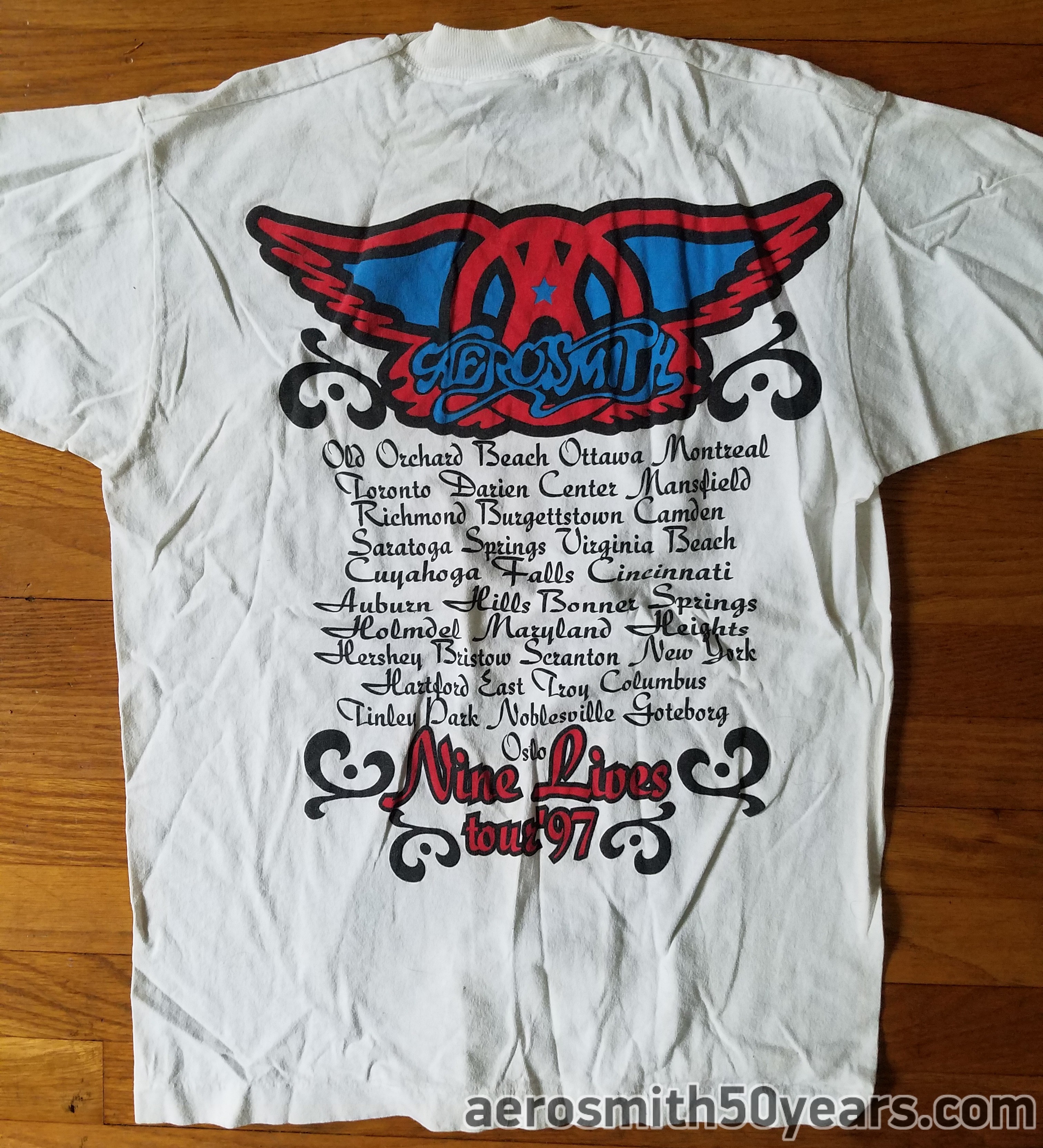 Nine Lives Tour '97 Shirt (US & Europe Dates) – Aerosmith