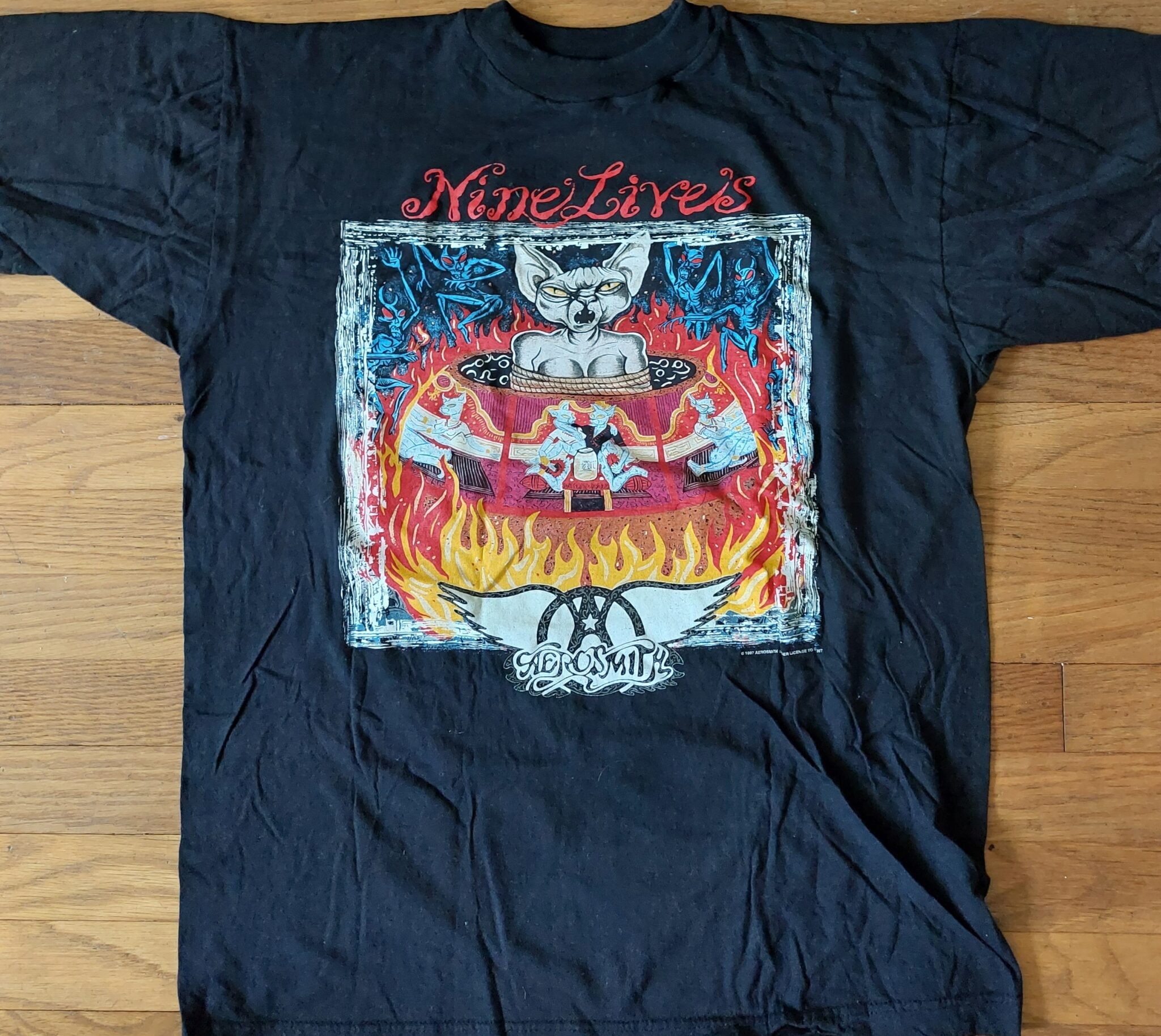 Nine Lives – 1997 European Tour Shirt. This is from the beginning